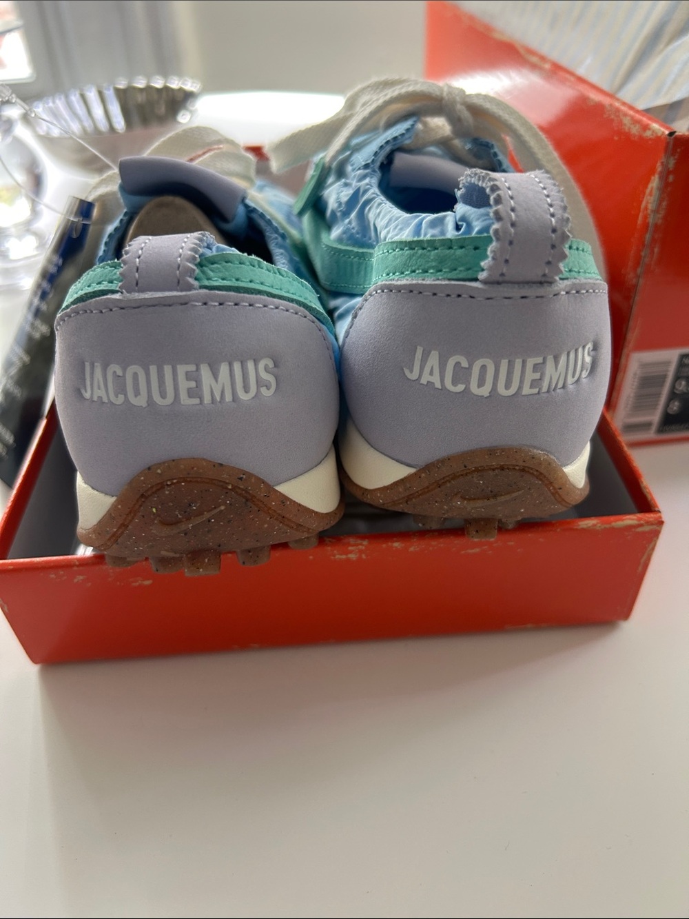Nike x Jacquemus Moon Shoes, size 9.5W/8M. New in box. - Picture 9 of 9